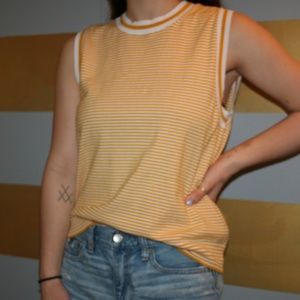 J Crew Yellow Striped Tank Top